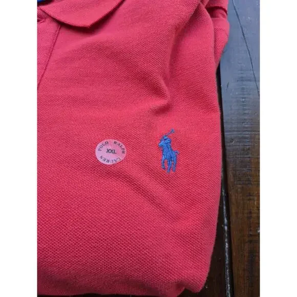Polo Ralph Lauren Performance Polo 2XL Classic Red Blue Pony Logo Golf Shirt NWT - Picture 2 of 9